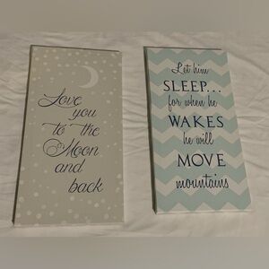 2 canvas.Inspirational Wall Art Set - Blue and Gray
